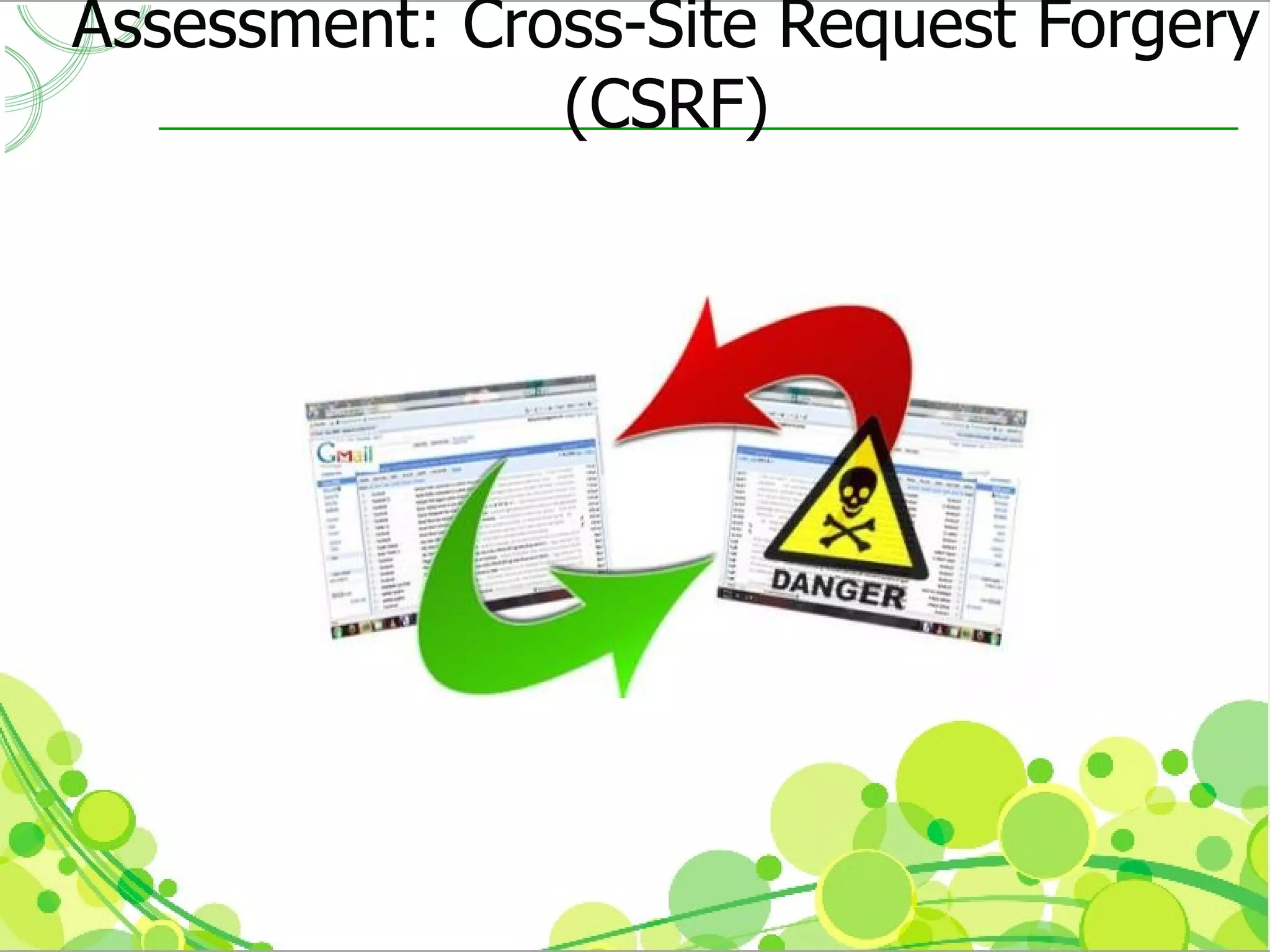 Assessment: Cross-Site Request Forgery
               (CSRF)
 
