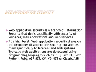 Web Application Security | PPTX