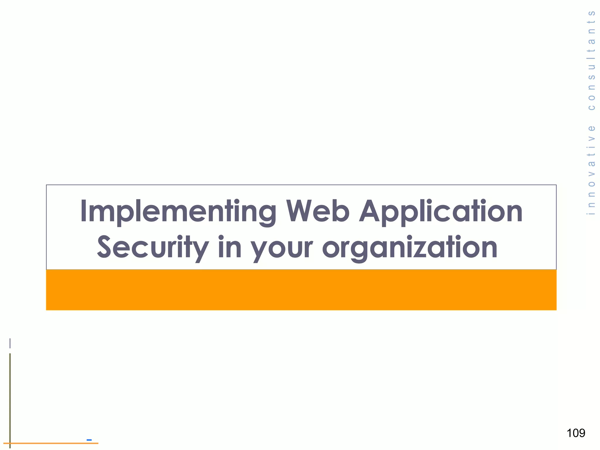 Implementing Web Application Security in your organization  