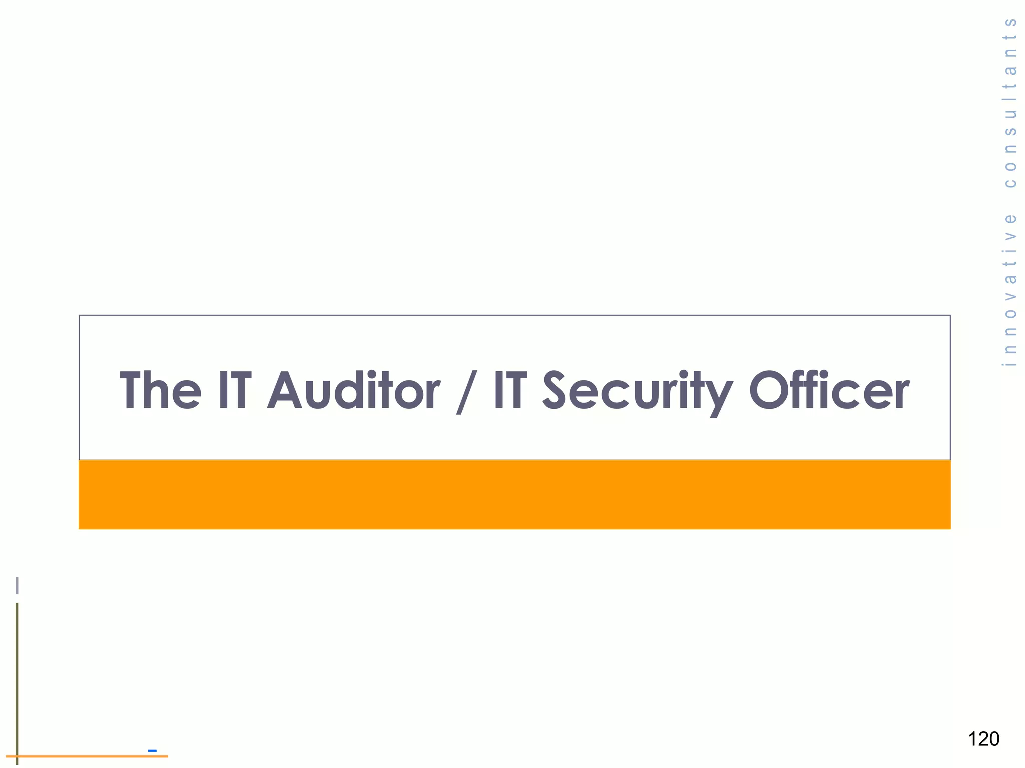 The IT Auditor / IT Security Officer 