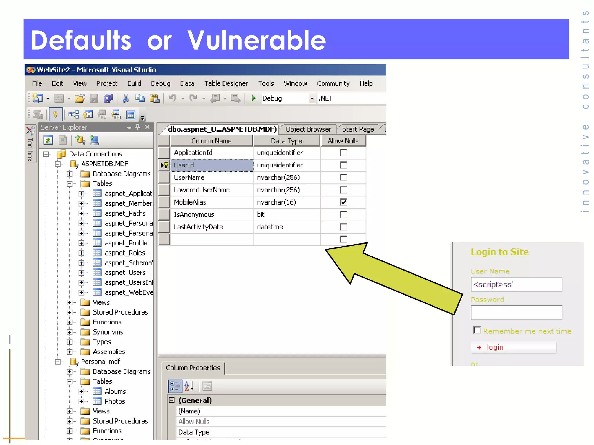 Defaults  or  Vulnerable 