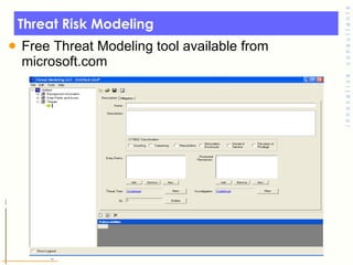 Threat Risk Modeling Free Threat Modeling tool available from microsoft.com  © Toronto Area Security Klatch 200 7 