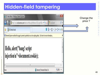 Hidden-field tampering Change the price ? 