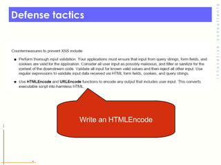 Defense tactics Write an HTMLEncode 