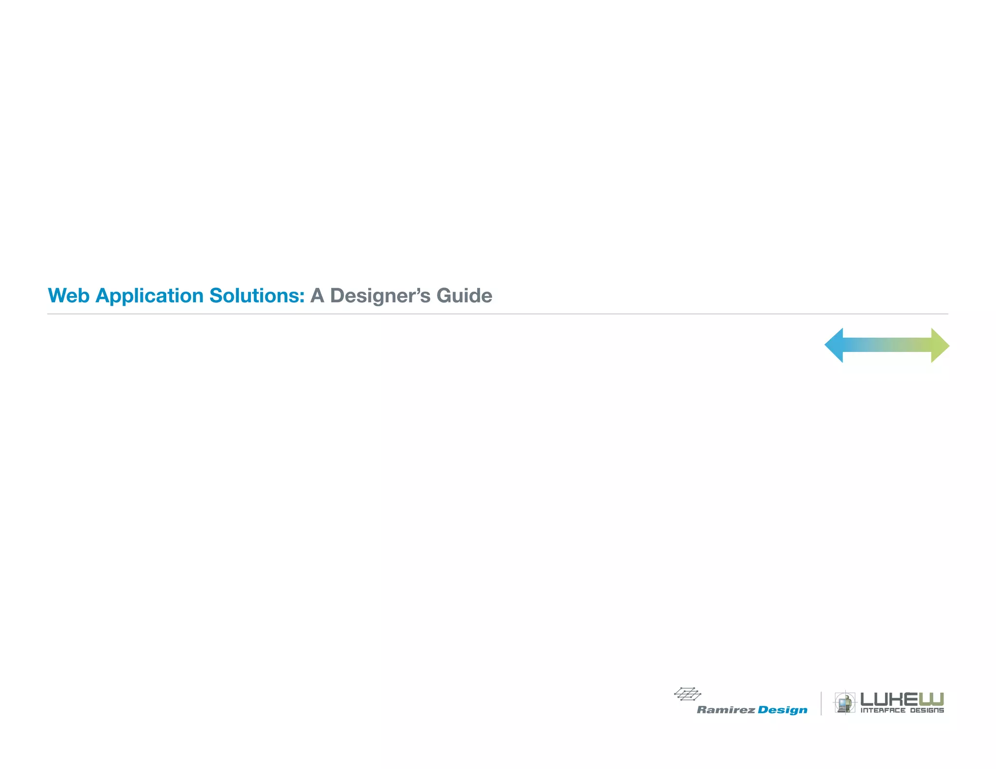 Web Application Solutions: A Designer’s Guide
 