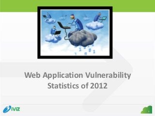 Web Application Vulnerability
     Statistics of 2012

                                1
 