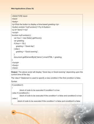 Web Application Class XI (BOOK 1) | PDF