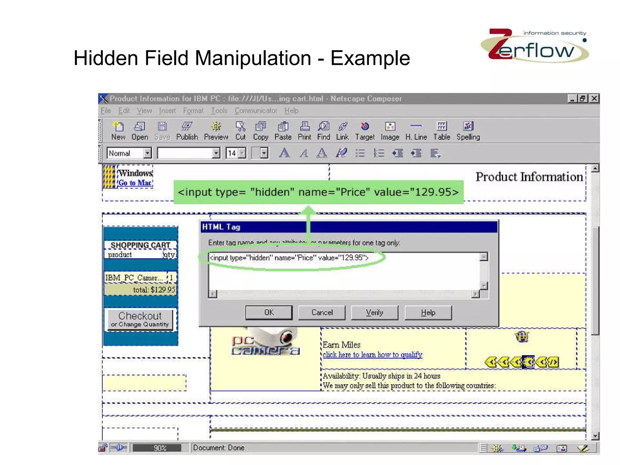 Hidden Field Manipulation - Example 