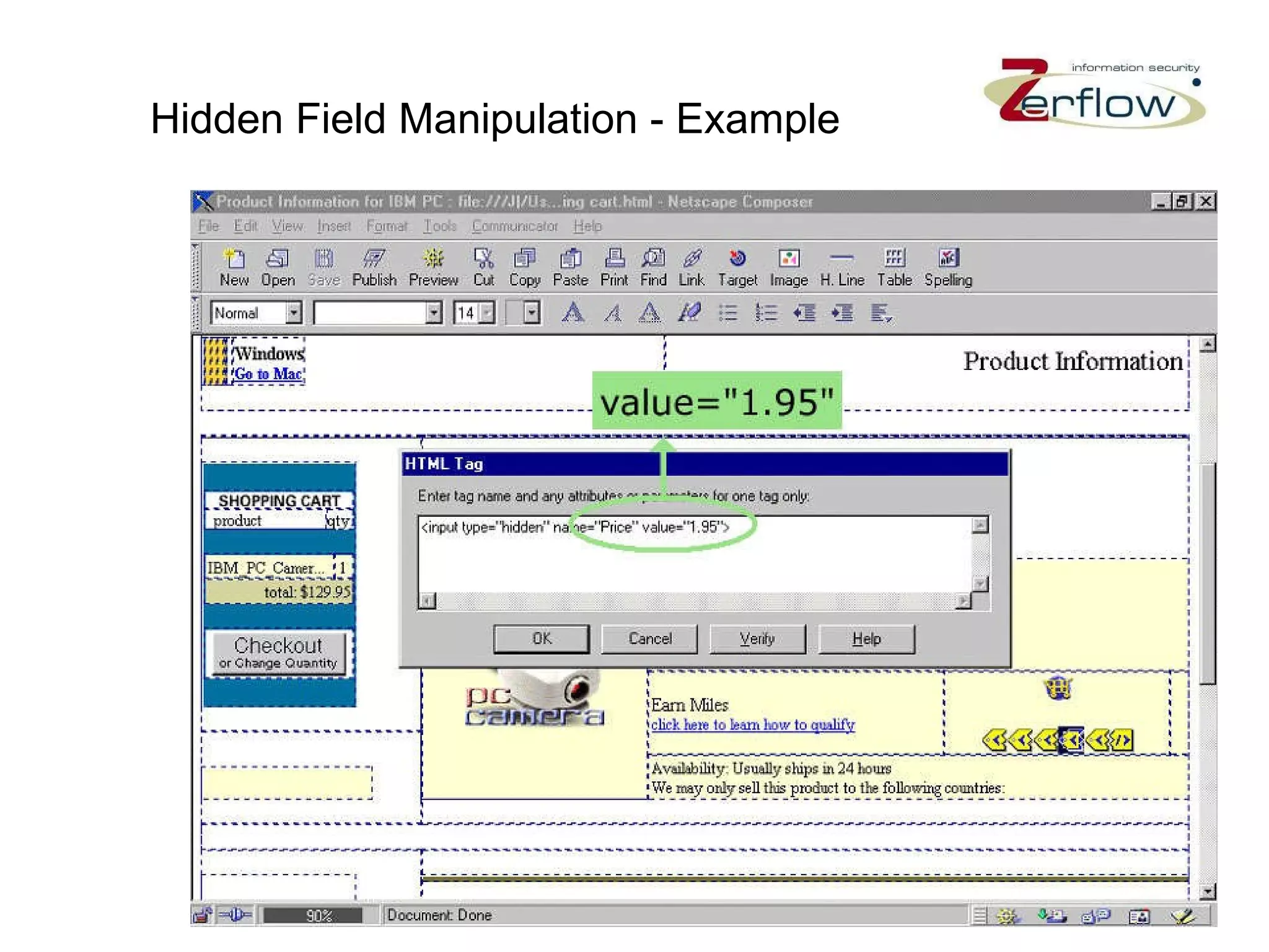Hidden Field Manipulation - Example 