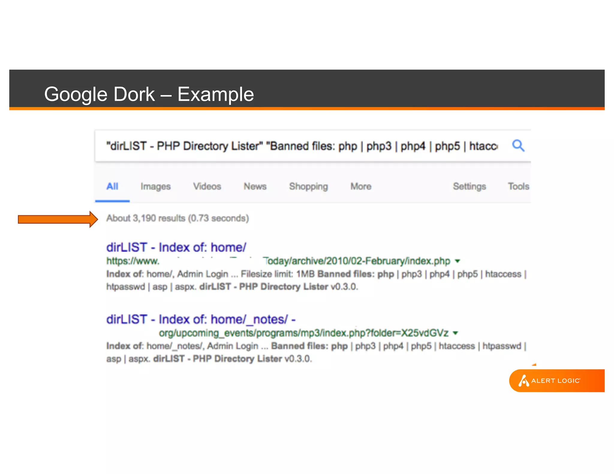 Google Dork – Example
 