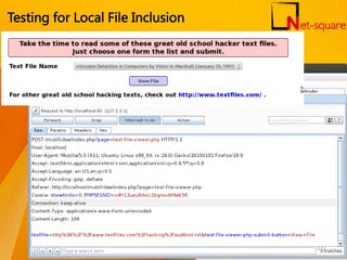 Testing for Local File Inclusion
112
 