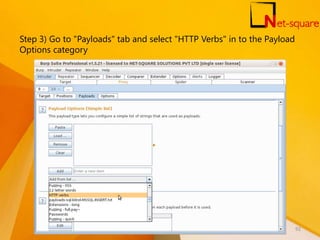 Step 3) Go to "Payloads" tab and select "HTTP Verbs" in to the Payload
Options category
92
 
