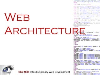 Web
Architecture

CGS 2835 Interdisciplinary Web Development

 