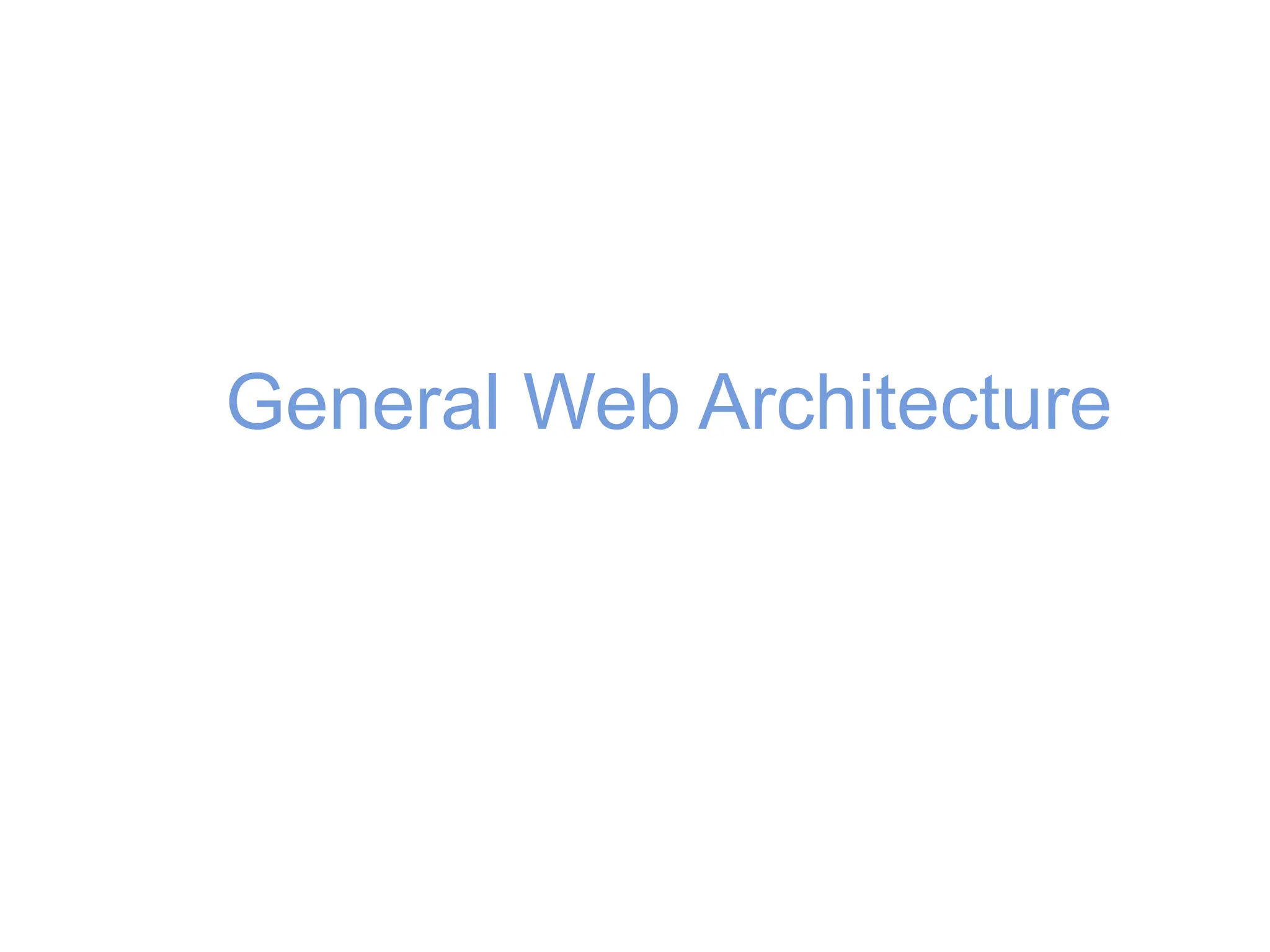 General Web Architecture
 
