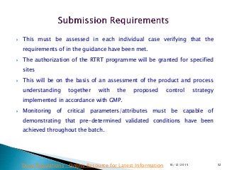 New EMA Guidance on Real Time Release Testing. | PPTX