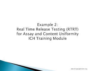 New EMA Guidance on Real Time Release Testing. | PPTX
