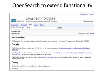 OpenSearch to extend functionality

 
