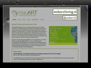 WebART - "Data Digging" - eHumanities Group 2013