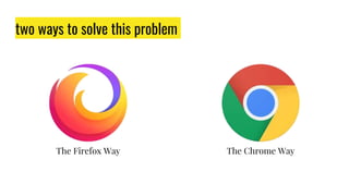 two ways to solve this problem
The Firefox Way The Chrome Way
 
