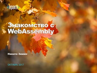 Никита Зимин
ОКТЯБРЬ 2017
 