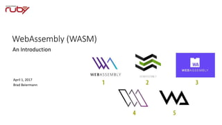 WebAssembly (WASM)
An Introduction
April 1, 2017
Brad Beiermann
 