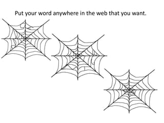 Put your word anywhere in the web that you want.