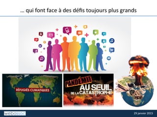 29	
  janvier	
  2015	
  29	
  janvier	
  2015	
  
TITRE	
  DE	
  LA	
  SLIDE	
  
…	
  qui	
  font	
  face	
  à	
  des	
  déﬁs	
  toujours	
  plus	
  grands	
  
 