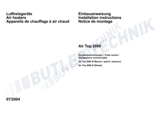 Chauffage gasoil webasto Airtop 5000 12v Révisé - Équipement