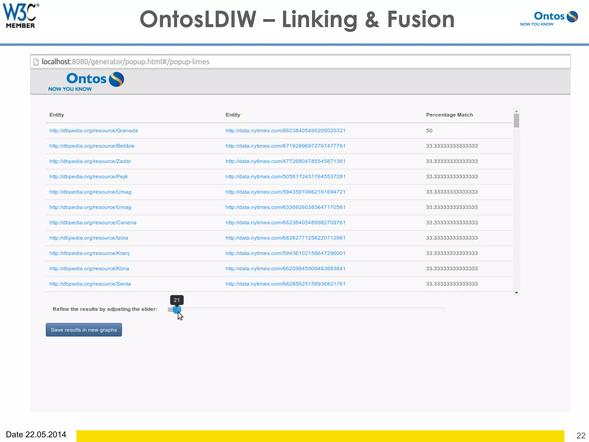 Date 22.05.2014 22
OntosLDIW – Linking & Fusion
 