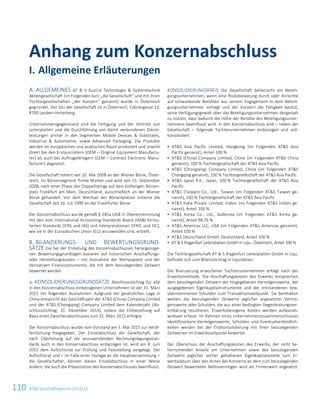 110 ATS Geschäftsbericht 2014/15
ALLGEMEINES AT  S Austria Technologie  SystemtechnikA.
Aktiengesellschaft (im Folgenden kurz „die Gesellschaft“ und mit ihren
Tochtergesellschaften „der Konzern“ genannt) wurde in Österreich
gegründet. Der Sitz der Gesellschaft ist in Österreich, Fabriksgasse 13,
8700 Leoben-Hinterberg.
Unternehmensgegenstand sind die Fertigung und der Vertrieb von
Leiterplatten und die Durchführung von damit verbundenen Dienst-
leistungen primär in den Segmenten Mobile Devices  Substrates,
Industrial  Automotive, sowie Advanced Packaging. Die Produkte
werden im europäischen und asiatischen Raum produziert und sowohl
direkt bei den Erstausrüstern (OEM – Original Equipment Manufactu-
rer) als auch bei Auftragsfertigern (CEM – Contract Electronic Manu-
facturer) abgesetzt.
Die Gesellschaft notiert seit 20. Mai 2008 an der Wiener Börse, Öster-
reich, im Börsensegment Prime Market und wird seit 15. September
2008, nach einer Phase des Doppellistings auf dem bisherigen Börsen-
platz Frankfurt am Main, Deutschland, ausschließlich an der Wiener
Börse gehandelt. Vor dem Wechsel des Börsenplatzes notierte die
Gesellschaft seit 16. Juli 1999 an der Frankfurter Börse.
Der Konzernabschluss wurde gemäß § 245a UGB in Übereinstimmung
mit den vom International Accounting Standards Board (IASB) formu-
lierten Standards (IFRS und IAS) und Interpretationen (IFRIC und SIC),
wie sie in der Europäischen Union (EU) anzuwenden sind, erstellt.
BILANZIERUNGS- UND BEWERTUNGSGRUND-B.
SÄTZE Die bei der Erstellung des Konzernabschlusses herangezoge-
nen Bewertungsgrundlagen basieren auf historischen Anschaffungs-
oder Herstellungskosten – mit Ausnahme der Wertpapiere und der
derivativen Finanzinstrumente, die mit dem beizulegenden Zeitwert
bewertet werden.
a. KONSOLIDIERUNGSGRUNDSÄTZE Abschlussstichtag für alle
in den Konzernabschluss einbezogenen Unternehmen ist der 31. März
2015 mit folgenden Ausnahmen: Aufgrund der gesetzlichen Lage in
China entspricht das Geschäftsjahr der ATS (China) Company Limited
und der ATS (Chongqing) Company Limited dem Kalenderjahr (Ab-
schlussstichtag: 31. Dezember 2014), sodass die Einbeziehung auf
Basis eines Zwischenabschlusses zum 31. März 2015 erfolgte.
Der Konzernabschluss wurde vom Vorstand am 5. Mai 2015 zur Veröf-
fentlichung freigegeben. Der Einzelabschluss der Gesellschaft, der
nach Überleitung auf die anzuwendenden Rechnungslegungsstan-
dards auch in den Konzernabschluss einbezogen ist, wird am 8. Juni
2015 dem Aufsichtsrat zur Prüfung und Feststellung vorgelegt. Der
Aufsichtsrat und – im Falle einer Vorlage an die Hauptversammlung –
die Gesellschafter, können diesen Einzelabschluss in einer Weise
ändern, die auch die Präsentation des Konzernabschlusses beeinflusst.
KONSOLIDIERUNGSKREIS Die Gesellschaft beherrscht ein Beteili-
gungsunternehmen, wenn eine Risikobelastung durch oder Anrechte
auf schwankende Renditen aus seinem Engagement in dem Beteili-
gungsunternehmen vorliegt und der Konzern die Fähigkeit besitzt,
seine Verfügungsgewalt über das Beteiligungsunternehmen dergestalt
zu nutzen, dass dadurch die Höhe der Rendite des Beteiligungsunter-
nehmens beeinflusst wird. In den Konzernabschluss sind – neben der
Gesellschaft – folgende Tochterunternehmen einbezogen und voll-
konsolidiert:
 ATS Asia Pacific Limited, Hongkong (im Folgenden ATS Asia
Pacific genannt), Anteil 100 %
 ATS (China) Company Limited, China (im Folgenden ATS China
genannt), 100 % Tochtergesellschaft der ATS Asia Pacific
 ATS (Chongqing) Company Limited, China (im Folgenden ATS
Chongqing genannt), 100 % Tochtergesellschaft der ATS Asia Pacific
 ATS Japan K.K., Japan, 100 % Tochtergesellschaft der ATS Asia
Pacific
 ATS (Taiwan) Co., Ltd., Taiwan (im Folgenden ATS Taiwan ge-
nannt), 100 % Tochtergesellschaft der ATS Asia Pacific
 ATS India Private Limited, Indien (im Folgenden ATS Indien ge-
nannt), Anteil 100 %
 ATS Korea Co., Ltd., Südkorea (im Folgenden ATS Korea ge-
nannt), Anteil 98,76 %
 ATS Americas LLC, USA (im Folgenden ATS Americas genannt),
Anteil 100 %
 ATS Deutschland GmbH, Deutschland, Anteil 100 %
 AT  S Klagenfurt Leiterplatten GmbH in Liqu., Österreich, Anteil 100 %
Die Tochtergesellschaft AT  S Klagenfurt Leiterplatten GmbH in Liqu.
befindet sich zum Bilanzstichtag in Liquidation.
Die Bilanzierung erworbener Tochterunternehmen erfolgt nach der
Erwerbsmethode. Die Anschaffungskosten des Erwerbs entsprechen
dem beizulegenden Zeitwert der hingegebenen Vermögenswerte, der
ausgegebenen Eigenkapitalinstrumente und der entstandenen bzw.
übernommenen Schulden zum Transaktionszeitpunkt. Sie beinhalten
weiters die beizulegenden Zeitwerte jeglicher angesetzter Vermö-
genswerte oder Schulden, die aus einer bedingten Gegenleistungsver-
einbarung resultieren. Erwerbsbezogene Kosten werden aufwands-
wirksam erfasst. Im Rahmen eines Unternehmenszusammenschlusses
identifizierbare Vermögenswerte, Schulden und Eventualverbindlich-
keiten werden bei der Erstkonsolidierung mit ihren beizulegenden
Zeitwerten im Erwerbszeitpunkt bewertet.
Der Überschuss der Anschaffungskosten des Erwerbs, der nicht be-
herrschenden Anteile am Unternehmen sowie des beizulegenden
Zeitwerts jeglicher vorher gehaltenen Eigenkapitalanteile zum Er-
werbsdatum über den Anteil des Konzerns an dem zum beizulegenden
Zeitwert bewerteten Nettovermögen wird als Firmenwert angesetzt.
Anhang zum Konzernabschluss
I. Allgemeine Erläuterungen
8 Konzernabschluss zum 31. März 2015
 
