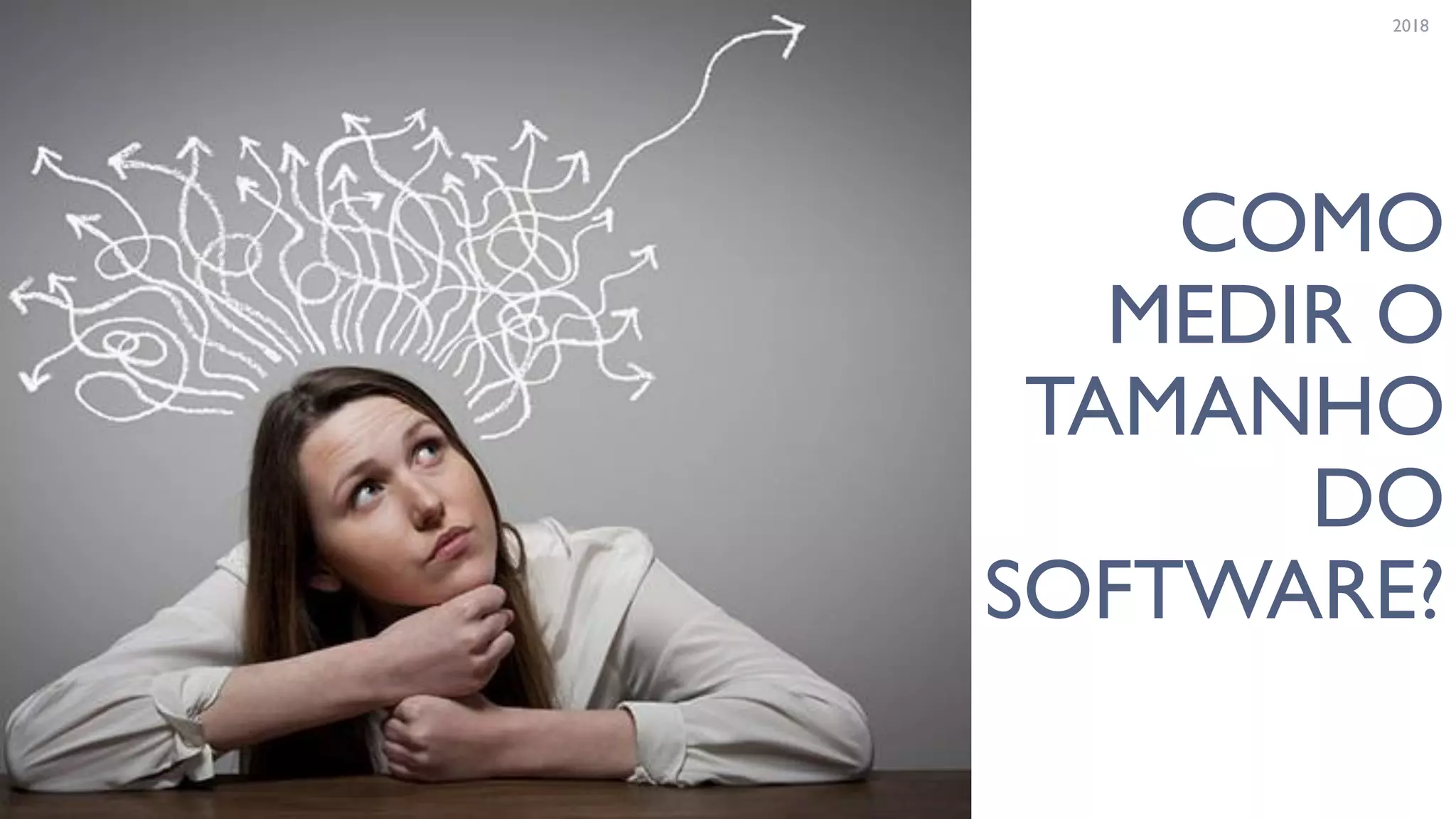 20182018
COMO
MEDIR O
TAMANHO
DO
SOFTWARE?
 