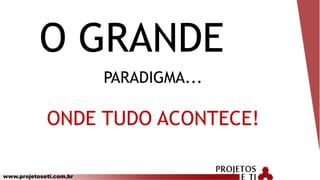 www.projetoseti.com.br
O GRANDE
PARADIGMA...
ONDE TUDO ACONTECE!
 