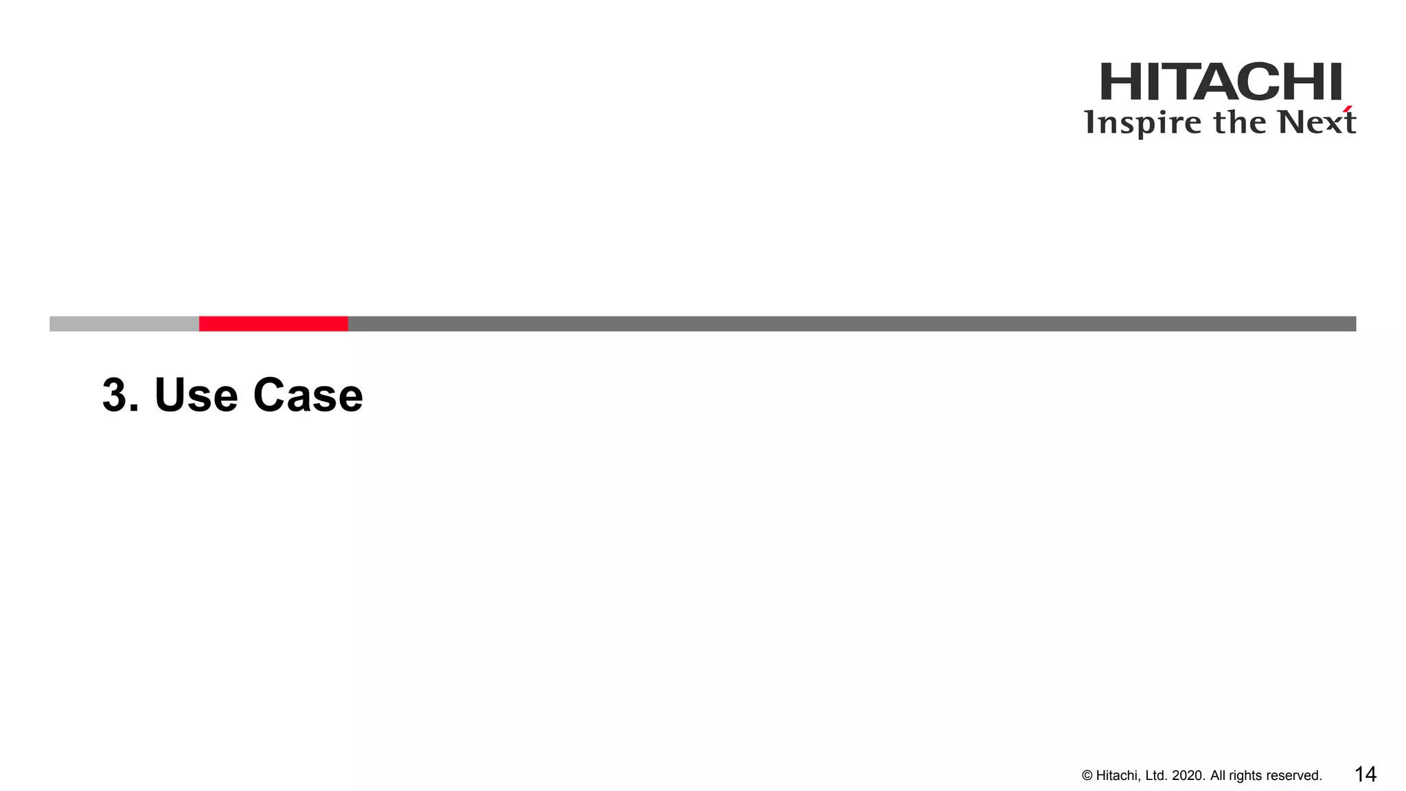 14© Hitachi, Ltd. 2020. All rights reserved.
3. Use Case
 