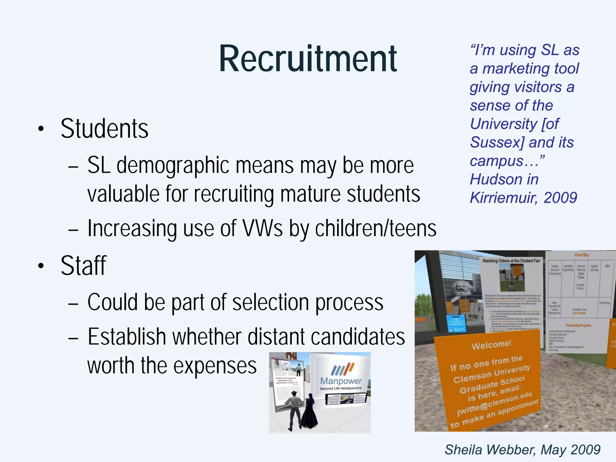 Collaborating in Second Life