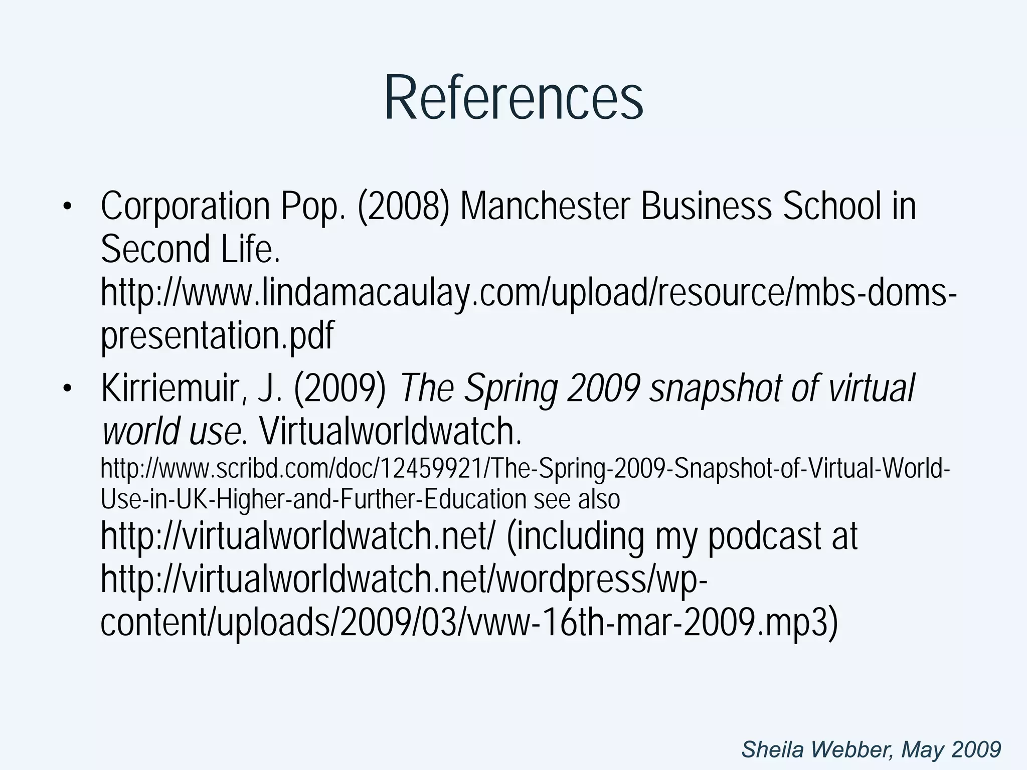 Collaborating in Second Life