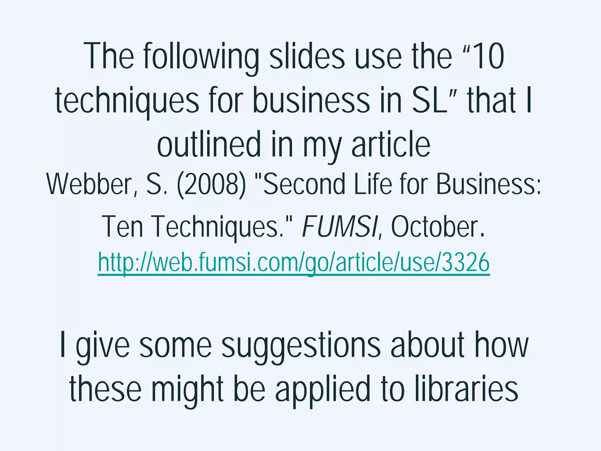 Collaborating in Second Life