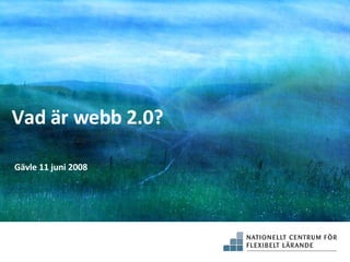 Vad är webb 2.0? Gävle 11 juni 2008 Nya förutsättningar för lärande? 