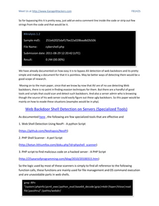 Web backdoors attacks, evasion, detection | PDF