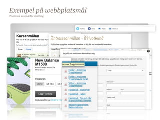 Exempel på webbplatsmål
Prioritera	
  era	
  mål	
  för	
  mätning




                               Mål
 