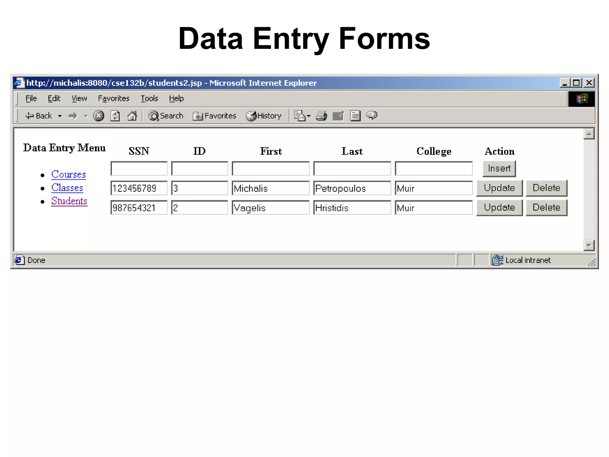 Data Entry Forms

 