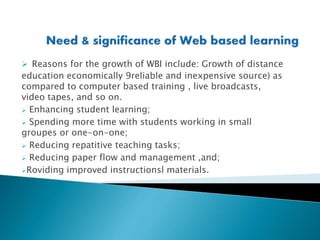 Web based learning | PPTX