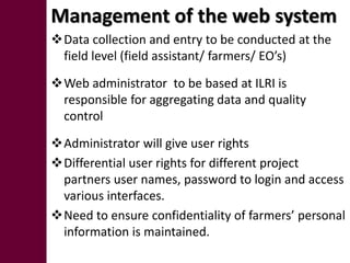 Developing a web-based monitoring and evaluation system: Crop Goat Project in Tanzania