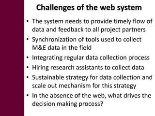 Developing a web-based monitoring and evaluation system: Crop Goat Project in Tanzania