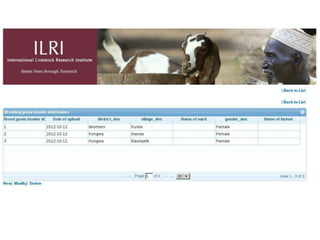Developing a web-based monitoring and evaluation system: Crop Goat Project in Tanzania