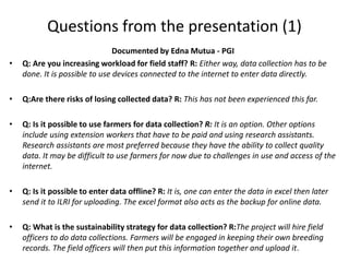 Developing a web-based monitoring and evaluation system: Crop Goat Project in Tanzania