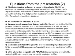 Developing a web-based monitoring and evaluation system: Crop Goat Project in Tanzania