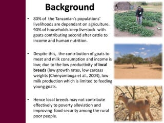 Developing a web-based monitoring and evaluation system: Crop Goat Project in Tanzania