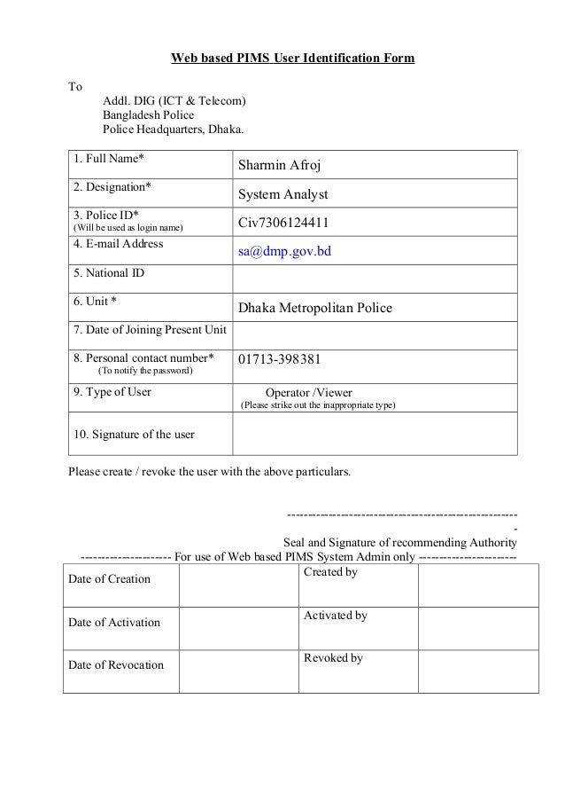web based form