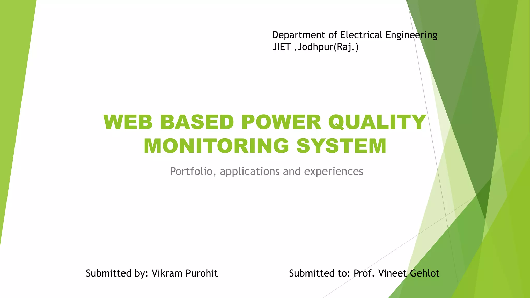 Web based power quality monitoring system | PPTX | Indoor Environmental ...