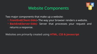 Introduction to the basics of Websites . | PPT